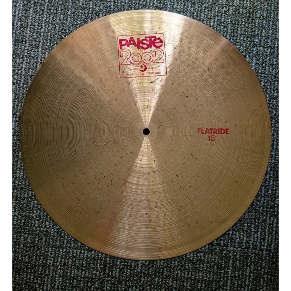 Vintage Paiste 2002 Cymbal Gold 18" Flatride Drum Set Music Flat Riding Swiss